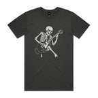 Skeleton Playing Guitar Men's AS Colour T-shirt Coal Mens T-shirt Music Printed In Australia