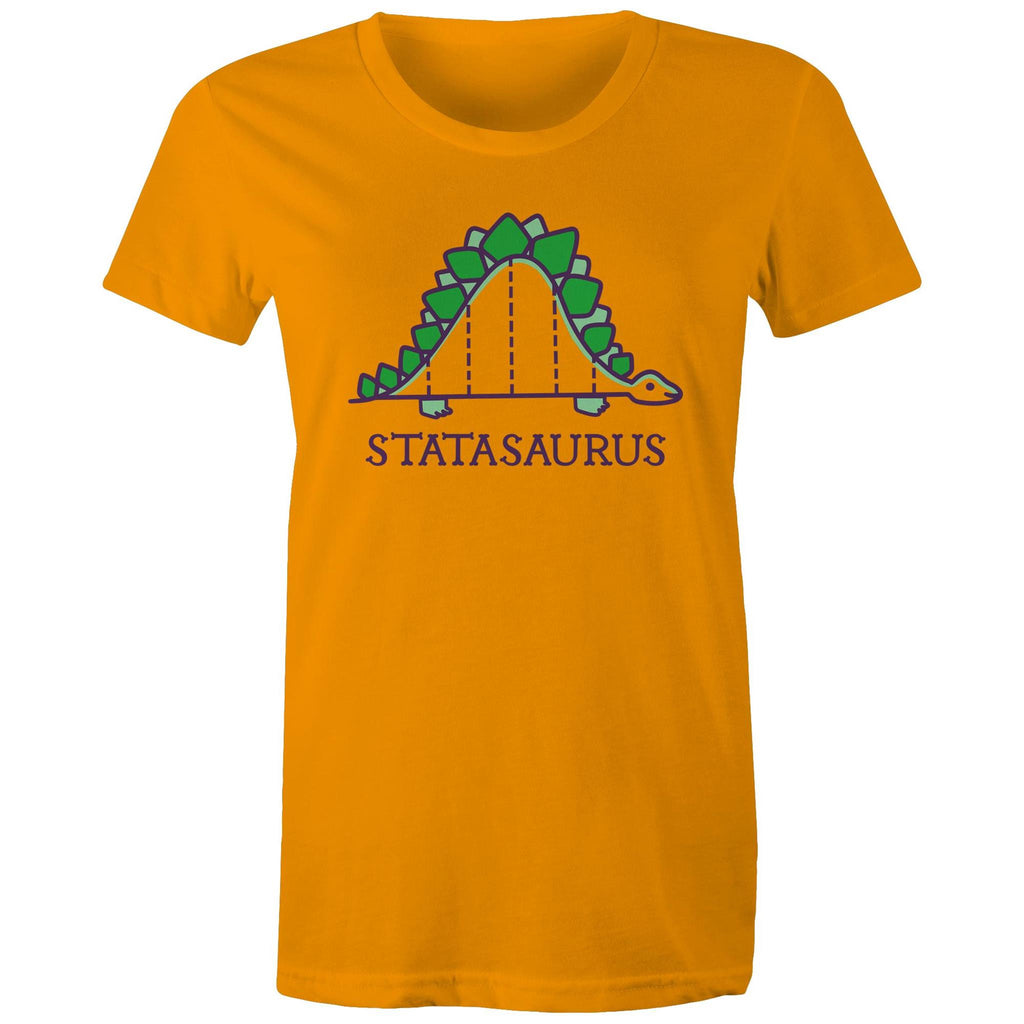 Statasaurus, Maths Women's AS Colour T-shirt Orange Womens T-shirt Maths Printed In Australia