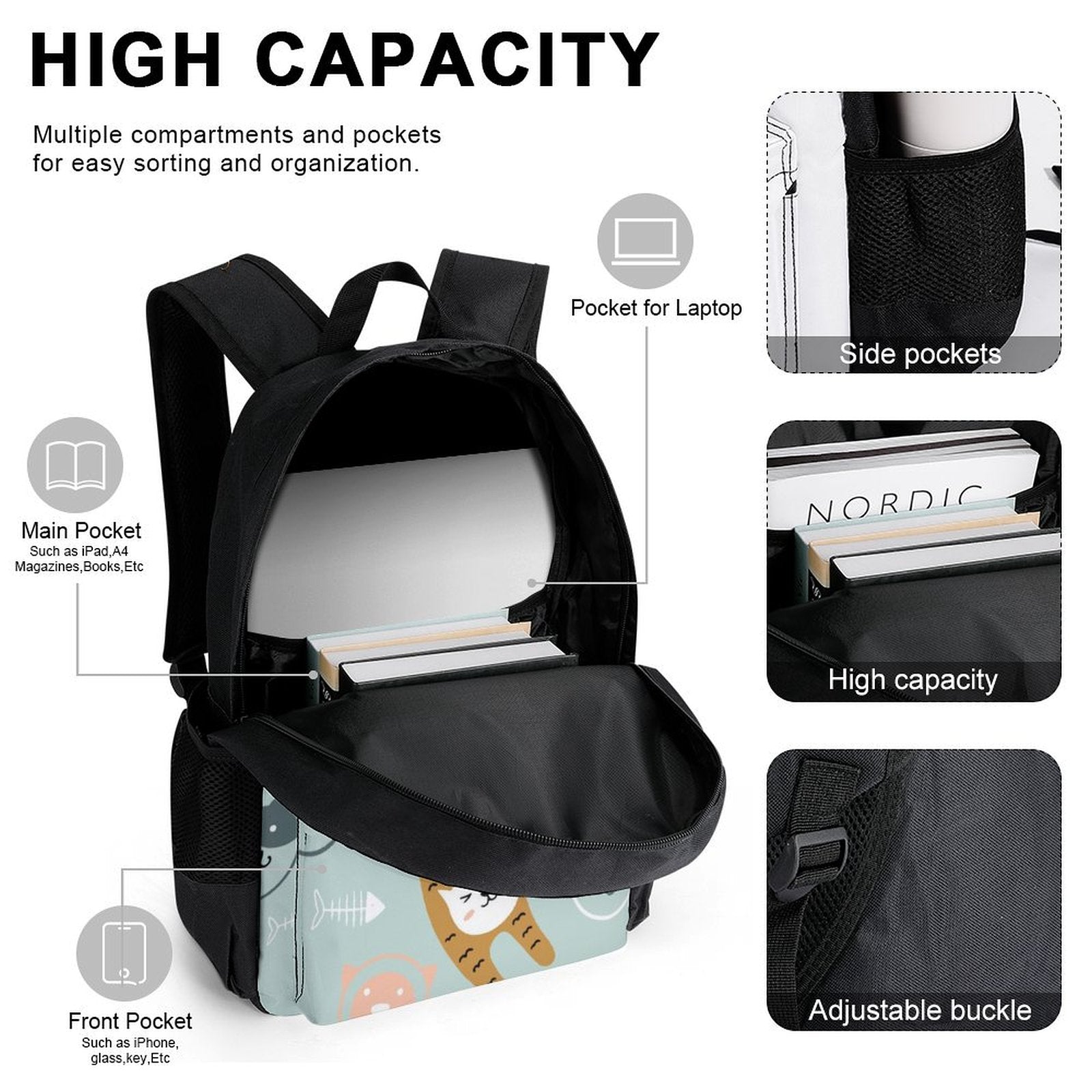 Cat Stretch - Three Piece Backpack Set