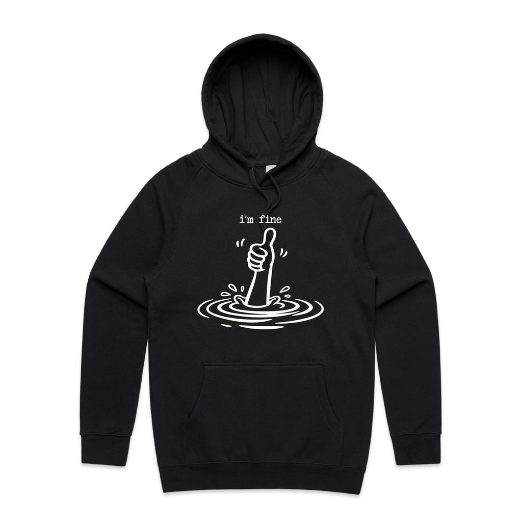 I'm Fine Drowning Thumbs Up Men's AS Colour Hoodie