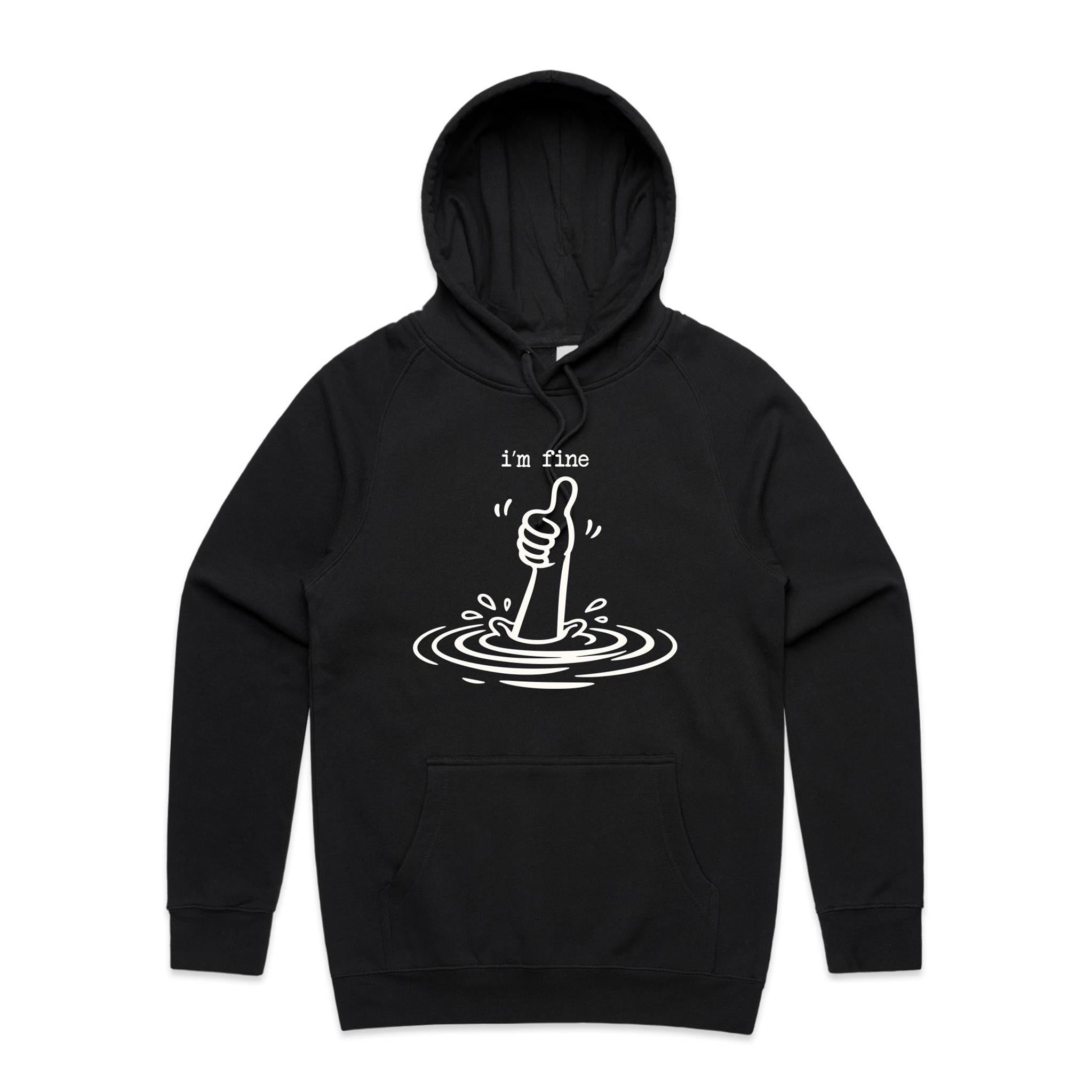 I'm Fine Drowning Thumbs Up Men's AS Colour Hoodie