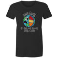 Save Earth, It's The Only Planet With Cake Women's AS Colour T-shirt Black Womens T-shirt Environment Food Printed In Australia