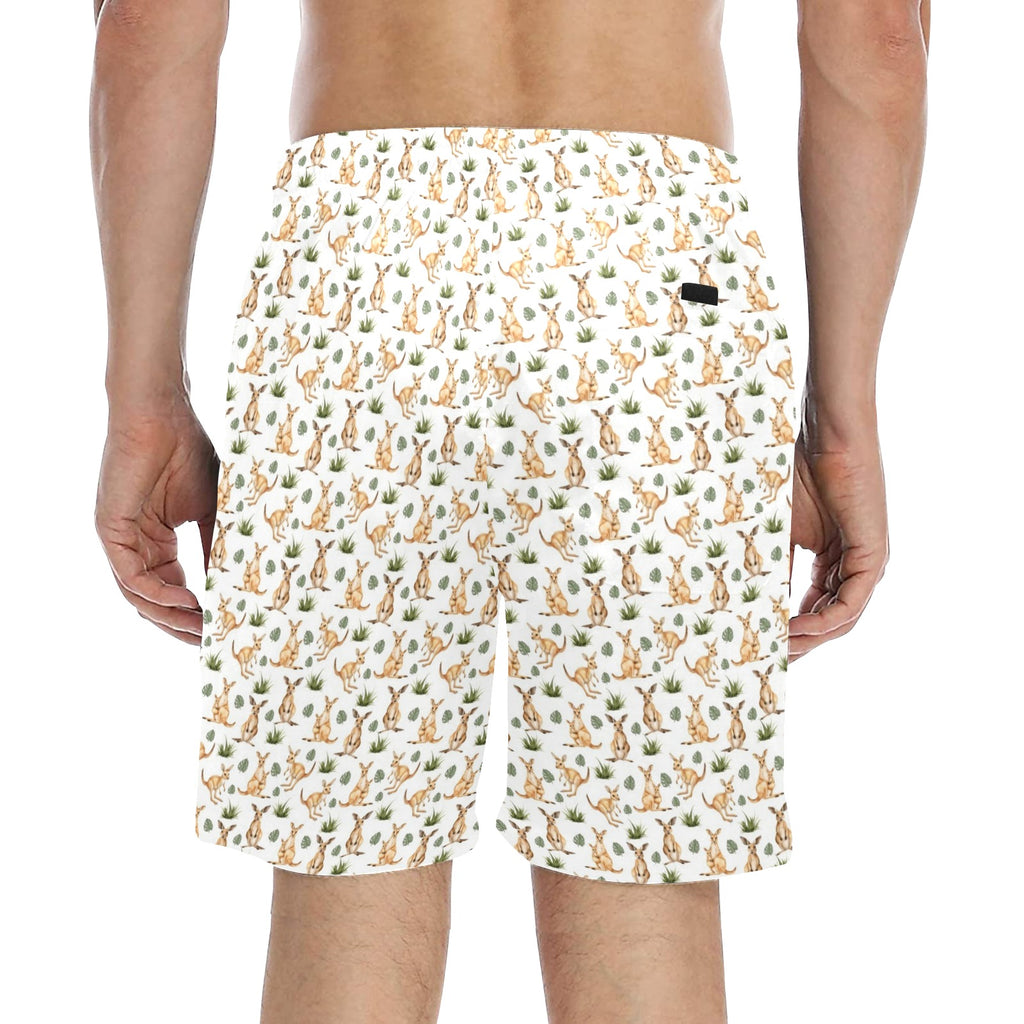 Kangaroos Men's Mid-Length Beach Shorts Men's Mid-Length Beach Shorts animal Printed Offshore