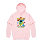 Fun Begins With The Press Of A Button, Games - Mens Hoodie Pink Mens Hoodie Games Printed In Australia