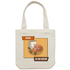 Coffee To The Rescue - Canvas Tote Bag Cream One Size Tote Bag Coffee Printed In Australia