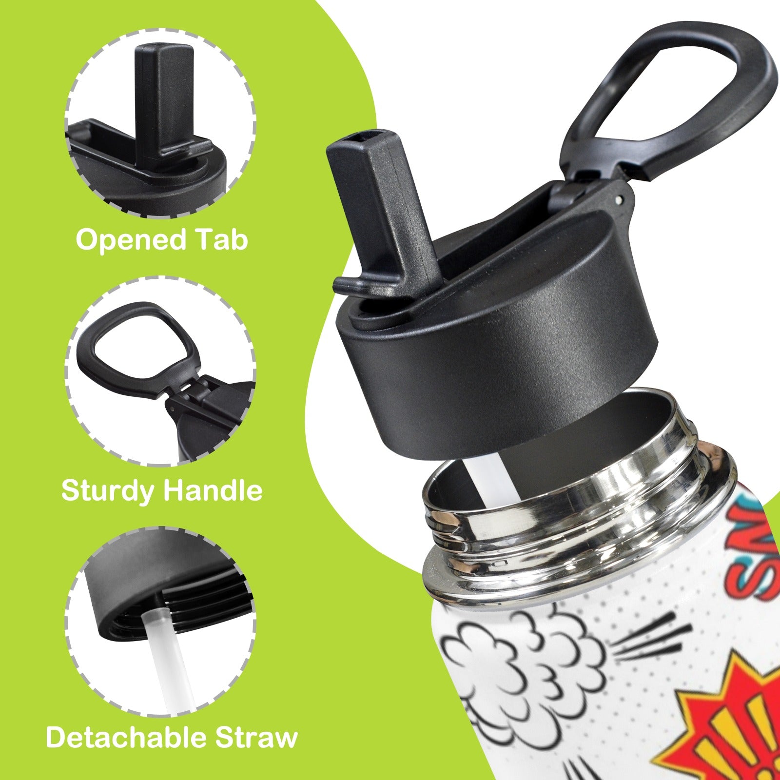 Super Dog 12oz Kids Water Bottle with Straw Lid