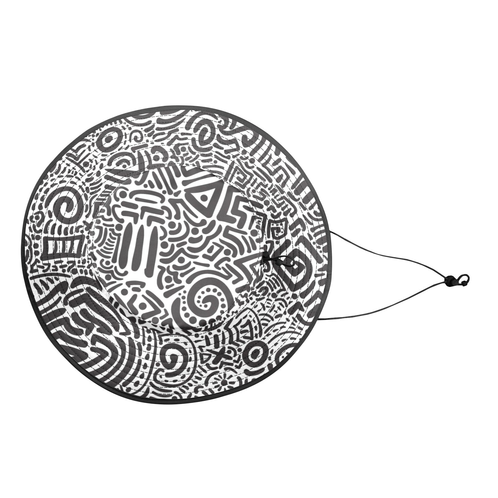 Black And White - Wide Brim Bucket Hat Wide Brim Bucket Hat Printed Offshore