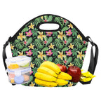Frangipani Neoprene Lunch Bag/Large (Model 1669) Neoprene Lunch Bag Plants Printed Offshore