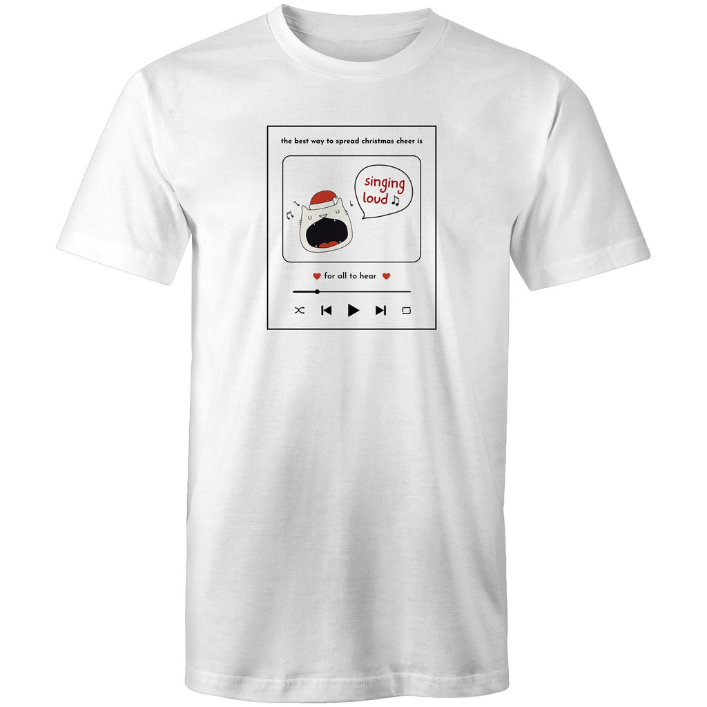 The Best Way To Spread Christmas Cheer Is Singing Loud For All To Hear - Mens T-Shirt White Mens Christmas T-shirt Christmas Printed In Australia