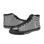 Crazy Lines - Men's High Top Canvas Shoes