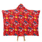 Red Comic Book Kids Hooded Blanket 100cm x 130cm white 40"×50" Kids Hooded Blanket comic Printed Offshore