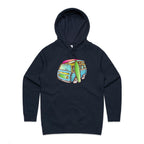 Surf Trip - Womens Hoodie Navy Womens Hoodie Printed In Australia Surf