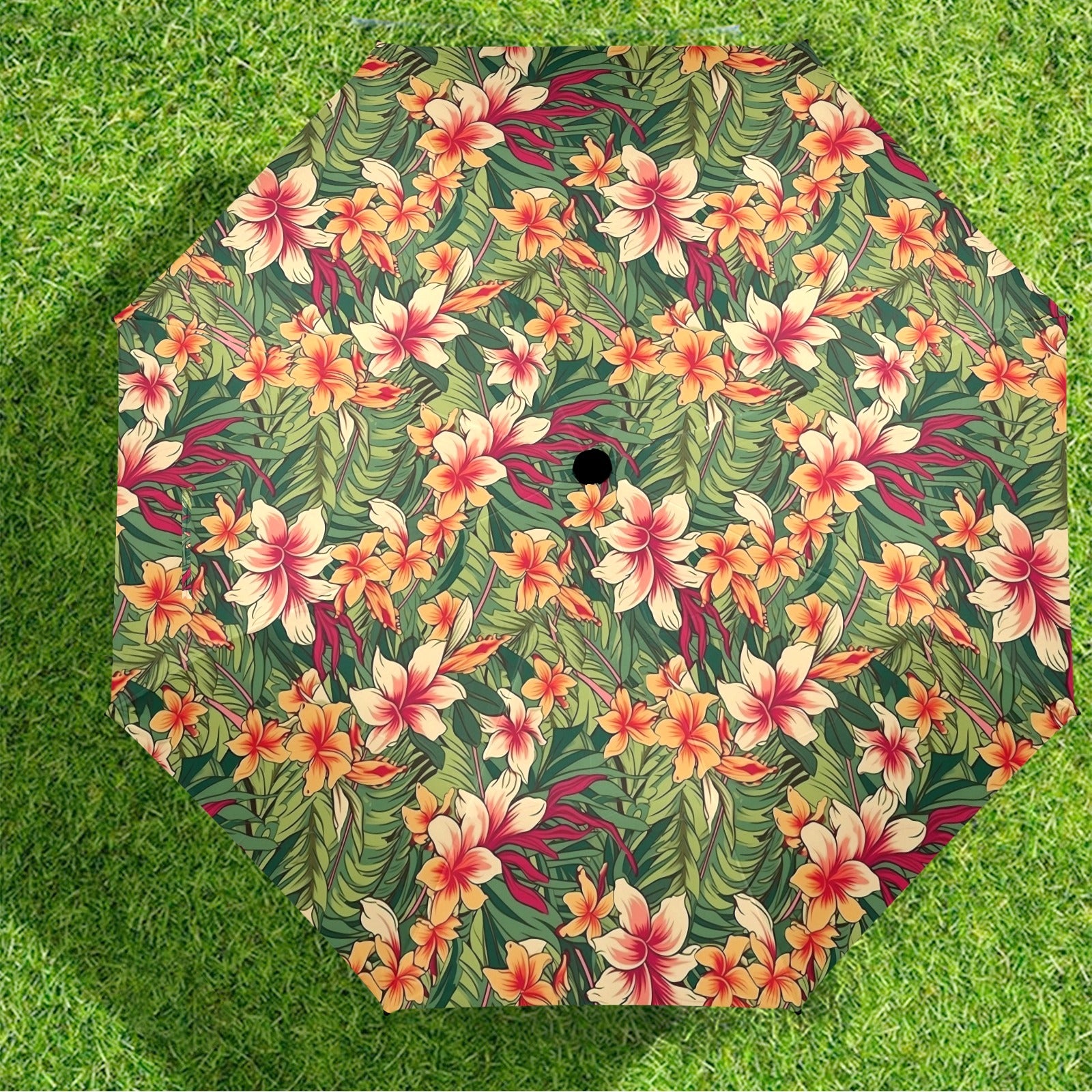 Vintage Hawaiian Floral Umbrella Umbrella Plants Printed Offshore