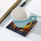 Elephant Stained Glass Look - Ceramic Coasters (Square) Ceramic Coasters animal Printed Offshore