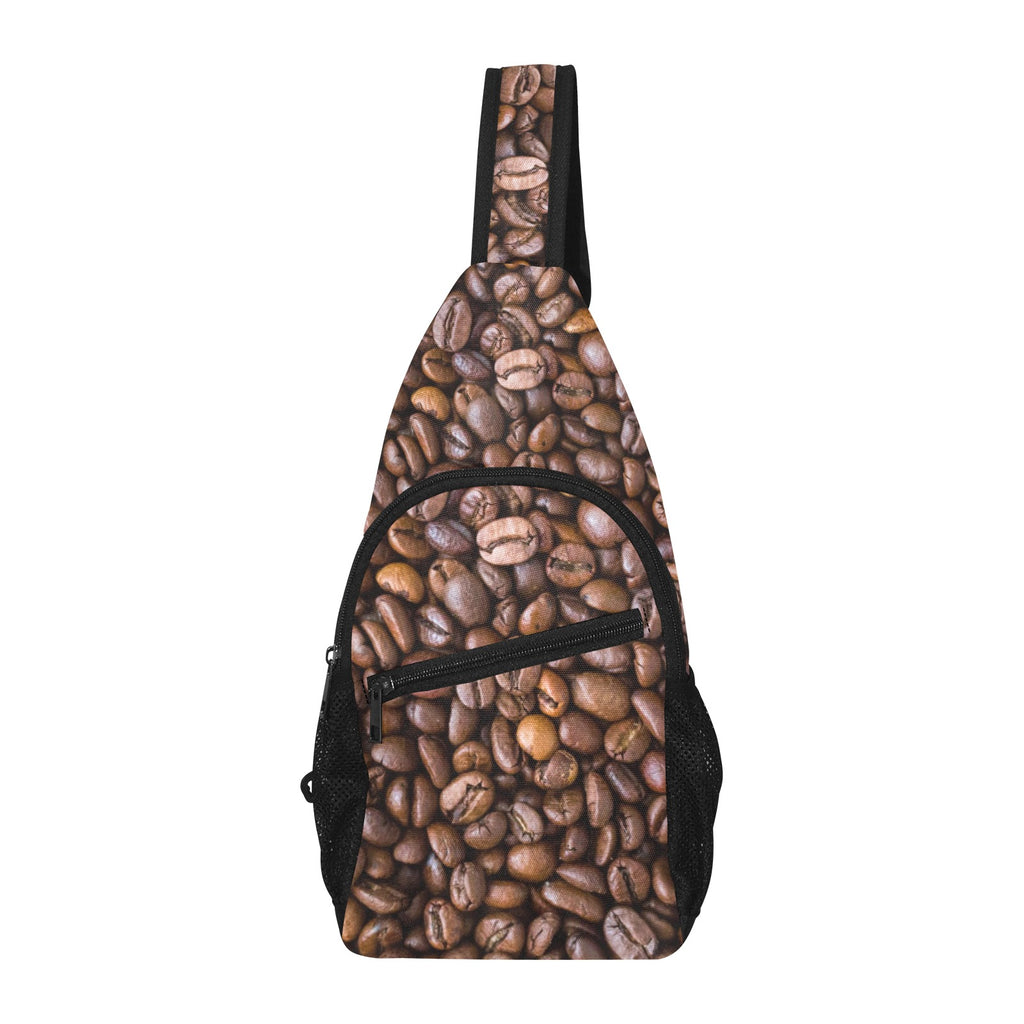 Coffee Beans Chest Bag Cross Body Chest Bag Coffee Printed Offshore