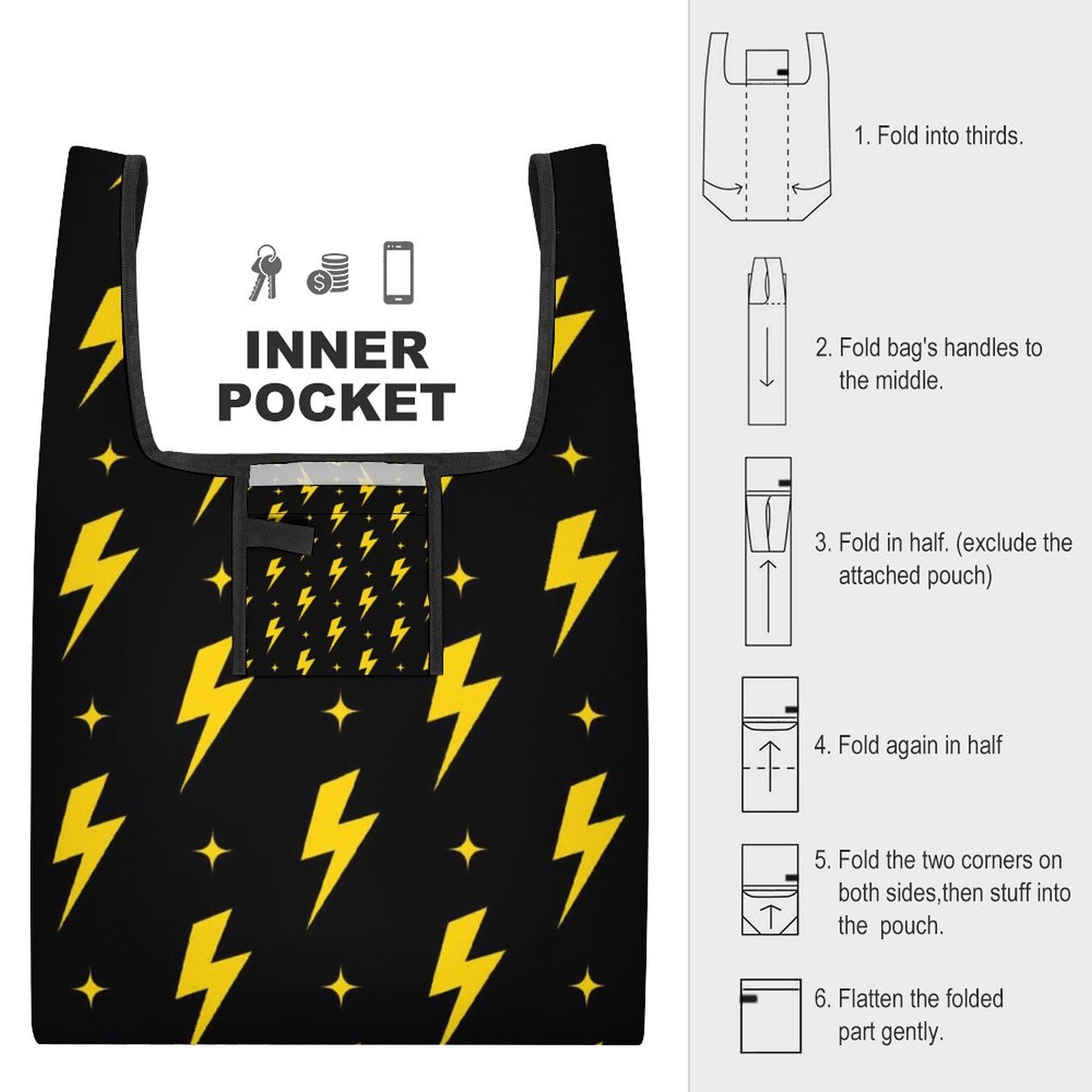 Lightning Bolts - Collapsible Shopping Bag