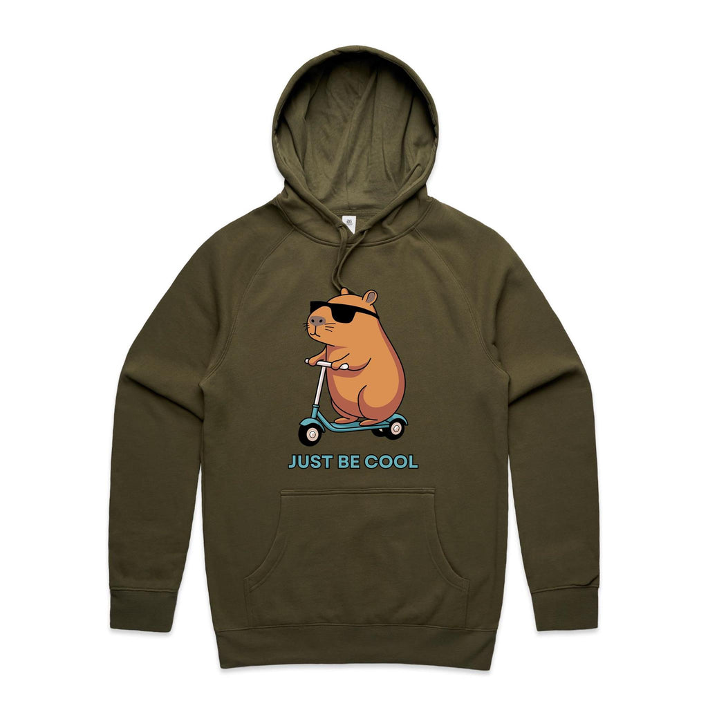 Just Be Cool, Capybara - Mens Hoodie Army Mens Hoodie animal Printed In Australia