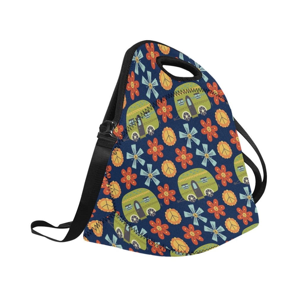Hippy Caravan - Neoprene Lunch Bag Neoprene Lunch Bag Printed Offshore