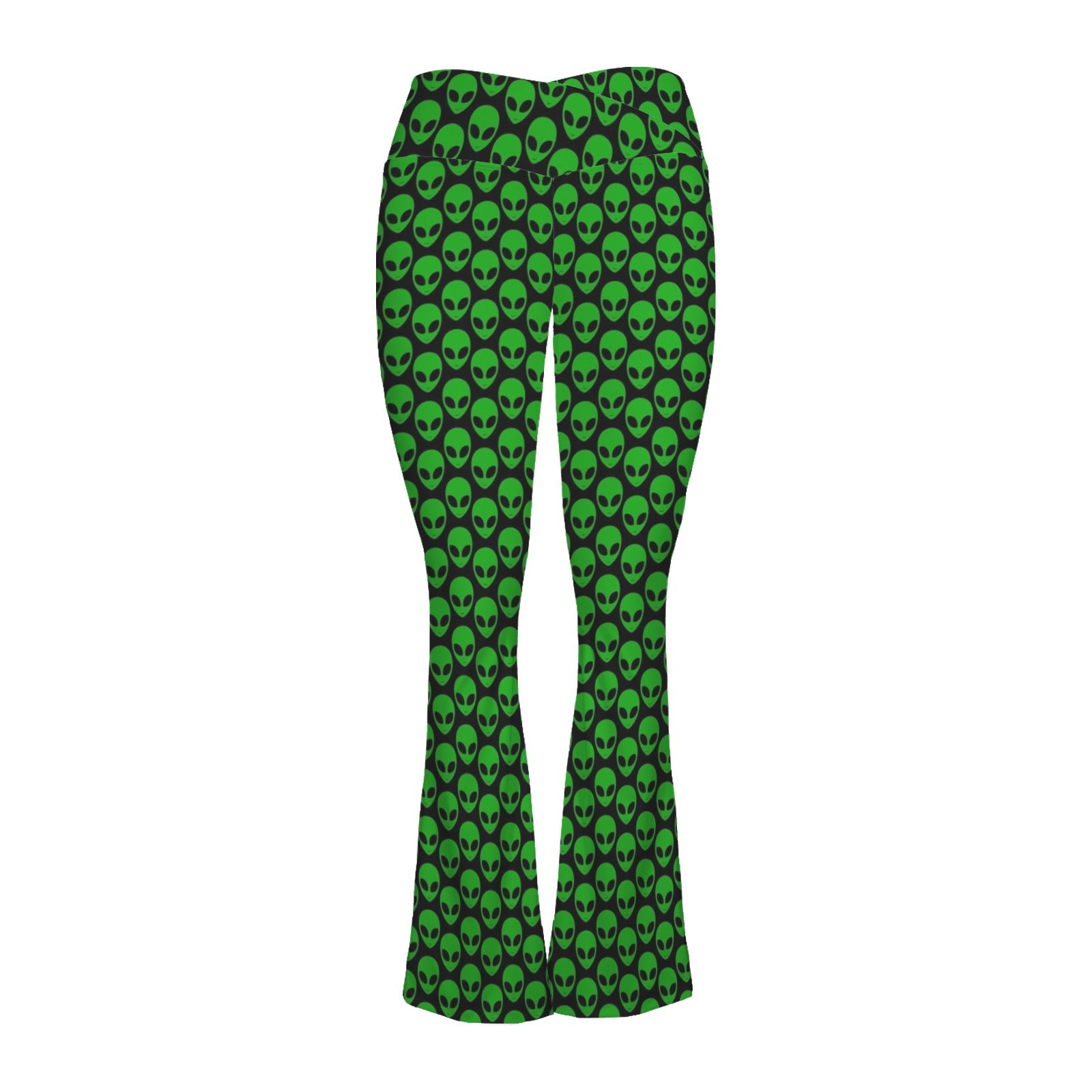 Aliens - High Waist Crossover Tummy Control Flare Leggings