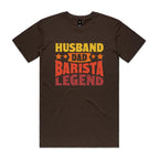 Husband, Dad, Barista, Legend Men's AS Colour T-shirt Dark Chocolate Mens T-shirt Coffee Dad Printed In Australia
