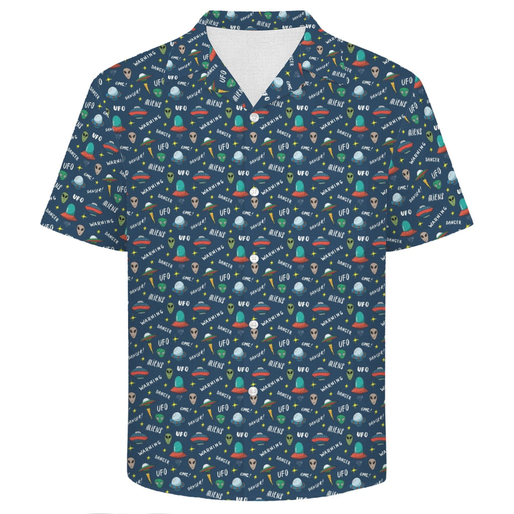 UFO's And Aliens Men's Crinkle Hawaiian Shirt