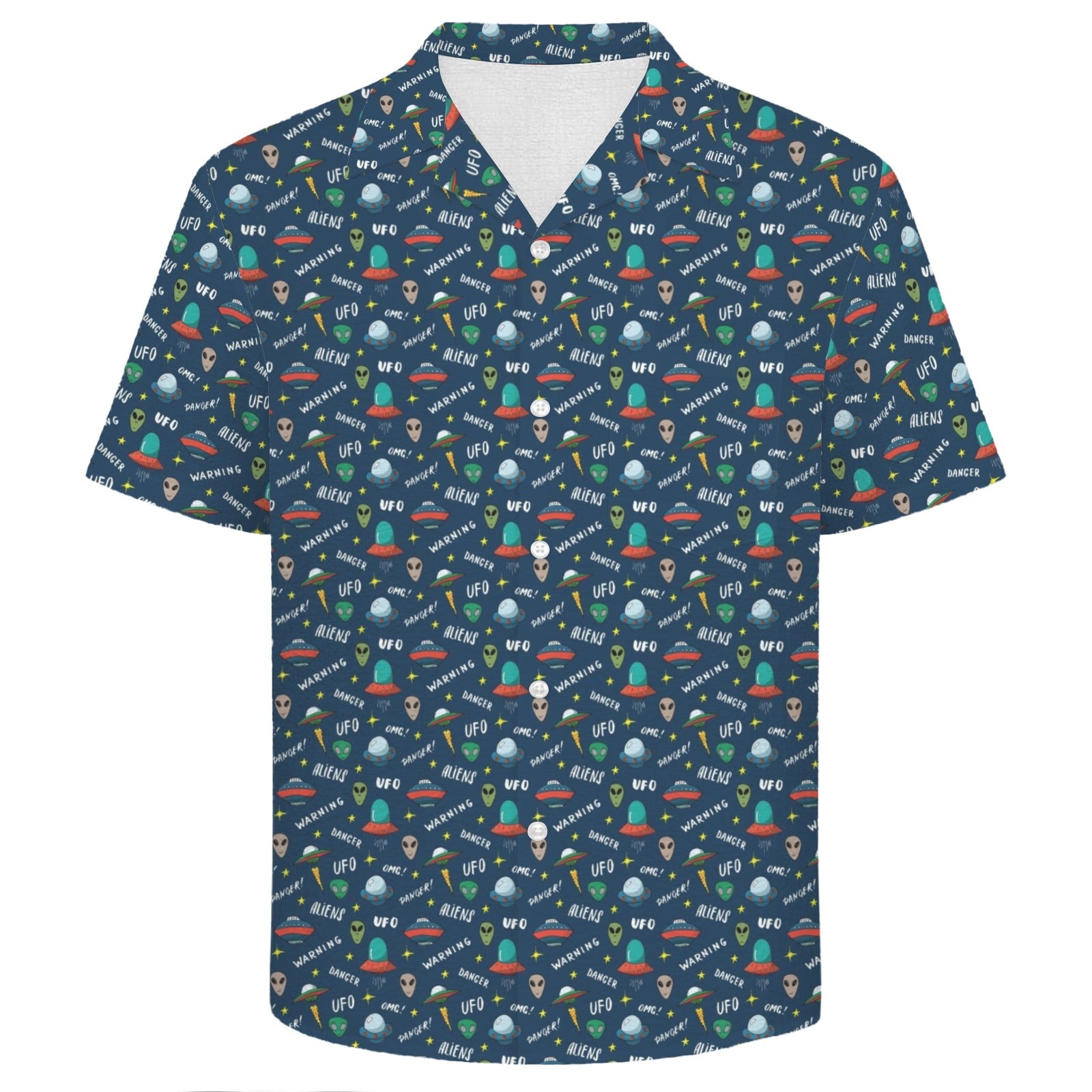 UFO's And Aliens Men's Crinkle Hawaiian Shirt