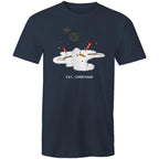 Melting Snowman, Yay Christmas - Mens T-Shirt Navy Mens Christmas T-shirt Christmas Printed In Australia