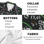 Equations In Green And Pink Men's Short Sleeve Hawaiian Shirt Men's Hawaiian Shirt (New) Maths Printed Offshore Science