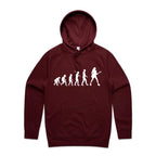 Guitarist Evolution - Mens Hoodie Burgundy Mens Hoodie Music Printed In Australia