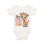 You Bet Giraffe I'm Cute AS Colour Baby Bodysuit Natural Baby Bodysuit Printed In Australia