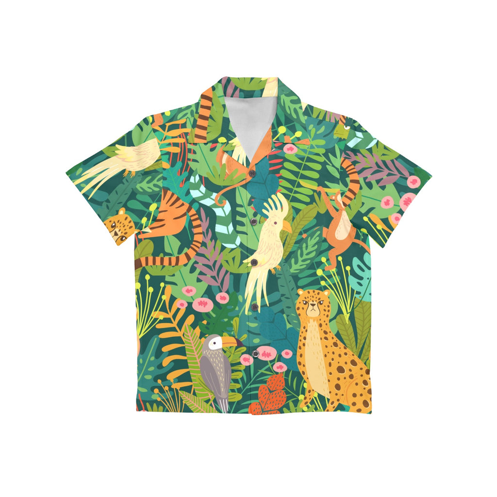 Tropical Jungle Animals - Junior Kids Hawaiian Shirt