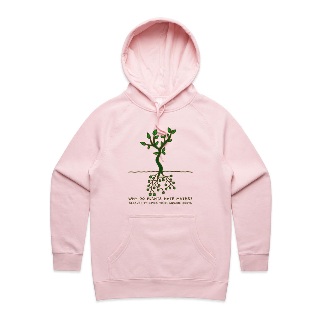 Square Roots, Maths - Womens Hoodie Pink Womens Hoodie Maths Printed In Australia