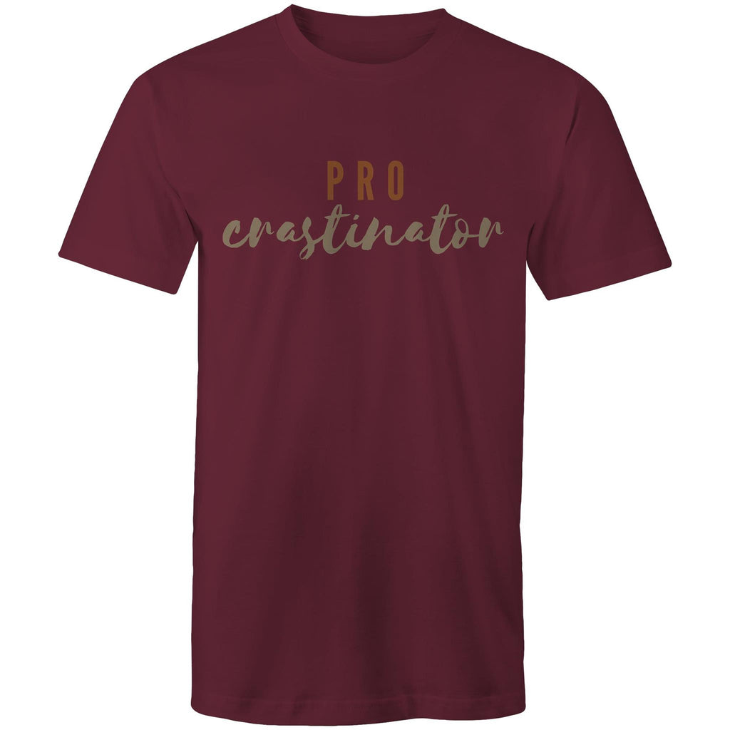 Procrastinator - Mens T-Shirt Burgundy Mens T-shirt Printed In Australia