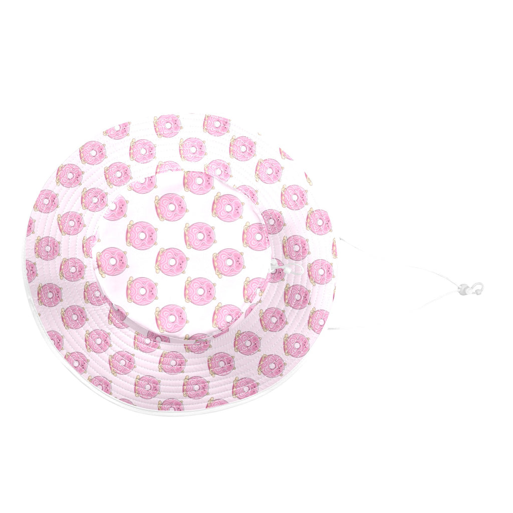 Pink Cat Doughnuts Wide Brim Bucket Hat Wide Brim Bucket Hat Food Printed Offshore