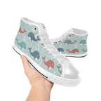 Cute Whales Kids High Top Canvas Shoes