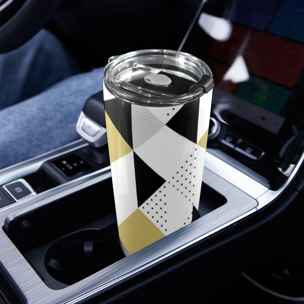 Triangles - 20oz Mobile Tumbler with Lid (Black Lock) 20oz Travel Mug Printed Offshore