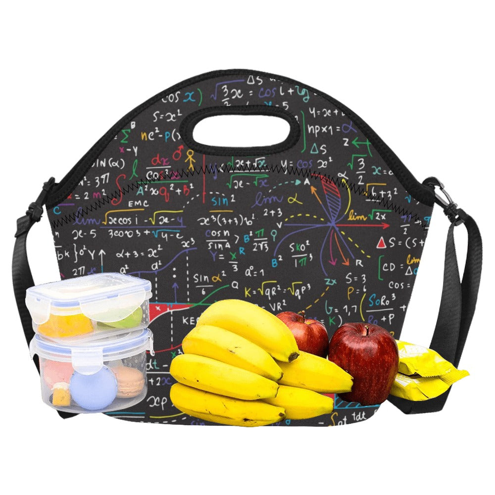 Colourful Maths Formulas - Neoprene Lunch Bag Neoprene Lunch Bag Printed Offshore