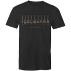 Guitar Timeline - Mens T-Shirt Black Mens T-shirt Music Printed In Australia