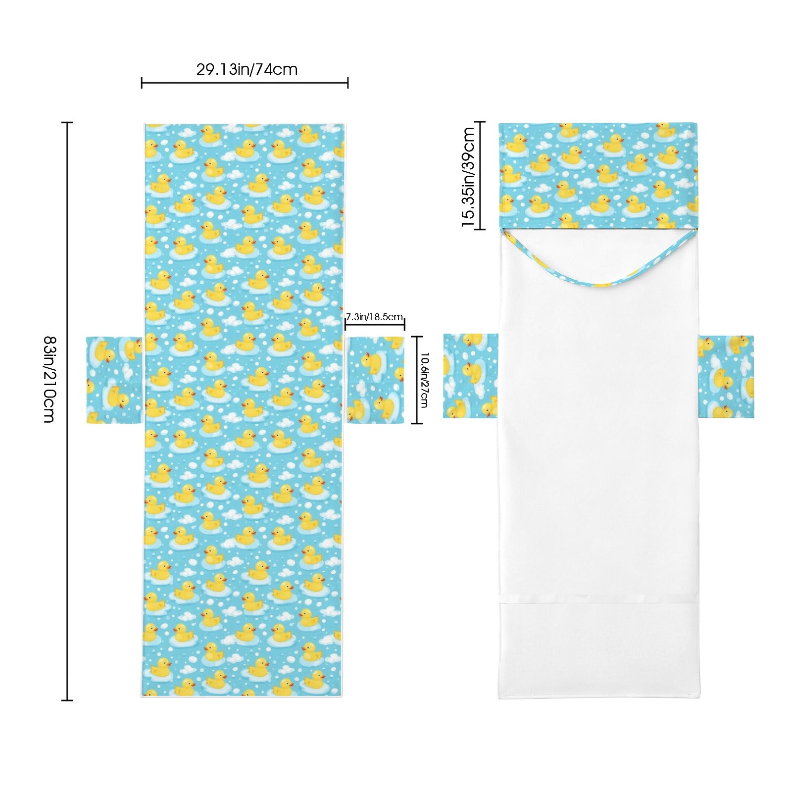 Rubber Ducks Beach Chair Towel Cover with Side Pockets