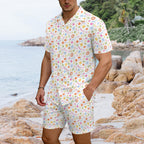 Abstract Colourful Shapes Men's Hawaiian Shirt & Shorts Set Men's Hawaiian Shirt & Shorts Set Printed Offshore