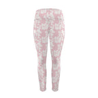 Pink Hawaiian Floral Women's High Waist Pockets Yoga Leggings Women's High Waist Pockets Yoga Leggings Plants Printed Offshore