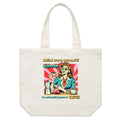 Retro Coffee Woman Shoulder Canvas Tote Bag Default Title Large Tote Bag Coffee Printed In Australia Retro