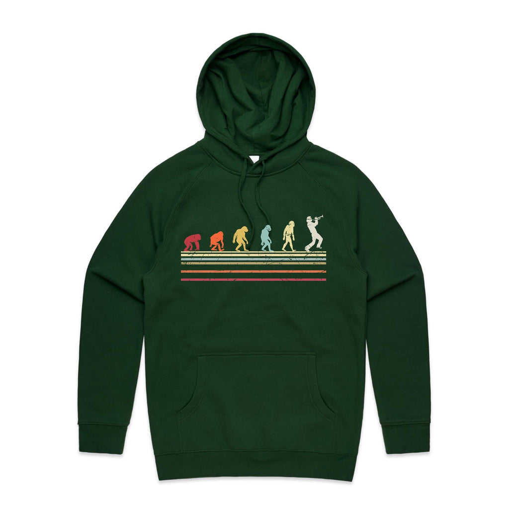 Trumpet Player Evolution - Mens Hoodie Forest Green Mens Hoodie Music Printed In Australia