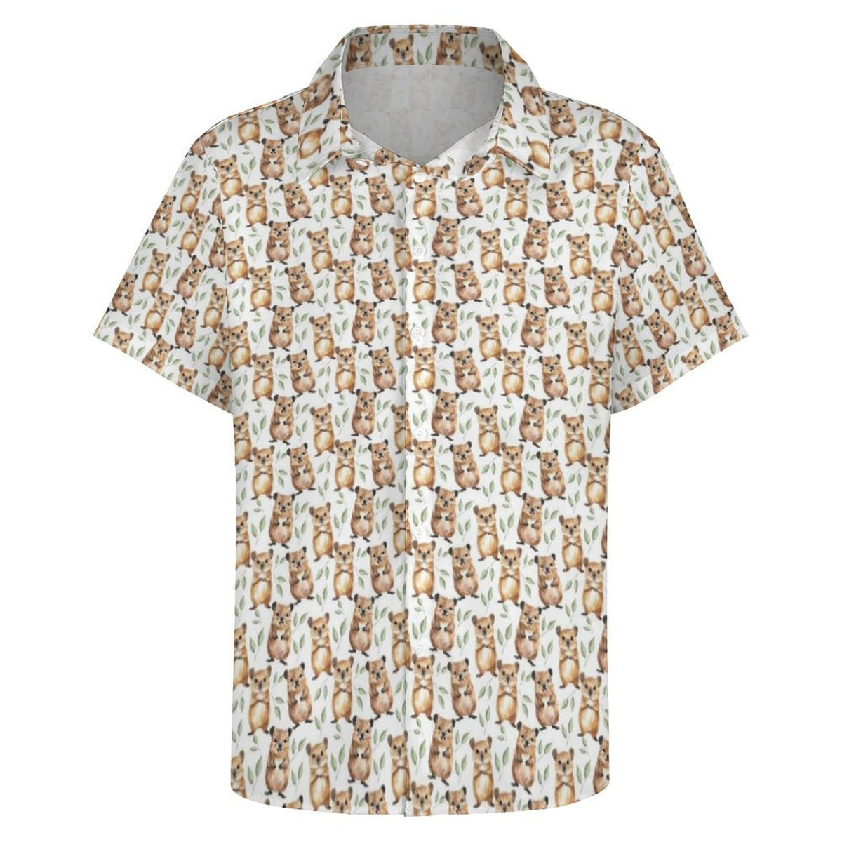 Quokkas Women's Collared Pocketless Short Sleeve Shirt