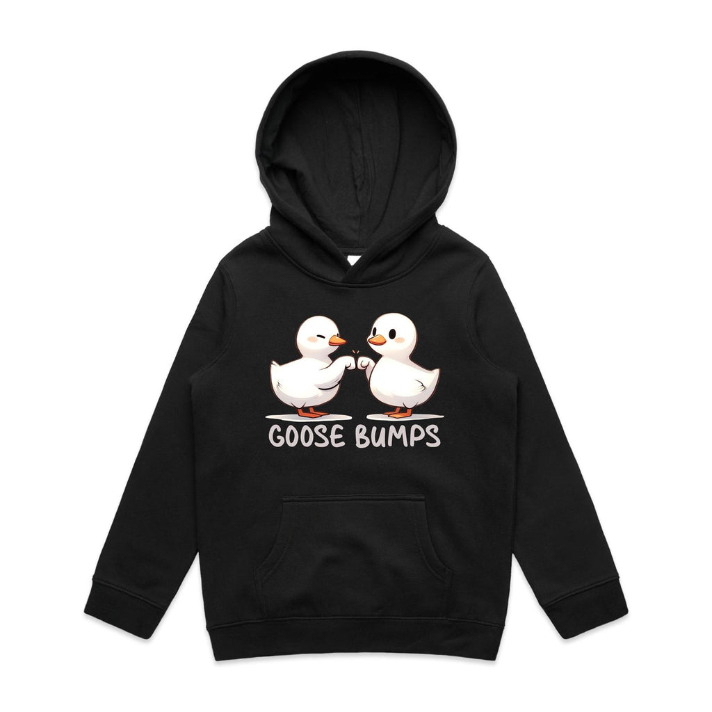 Goose Bumps - Kids Hoodie Black Kids Hoodie Printed In Australia