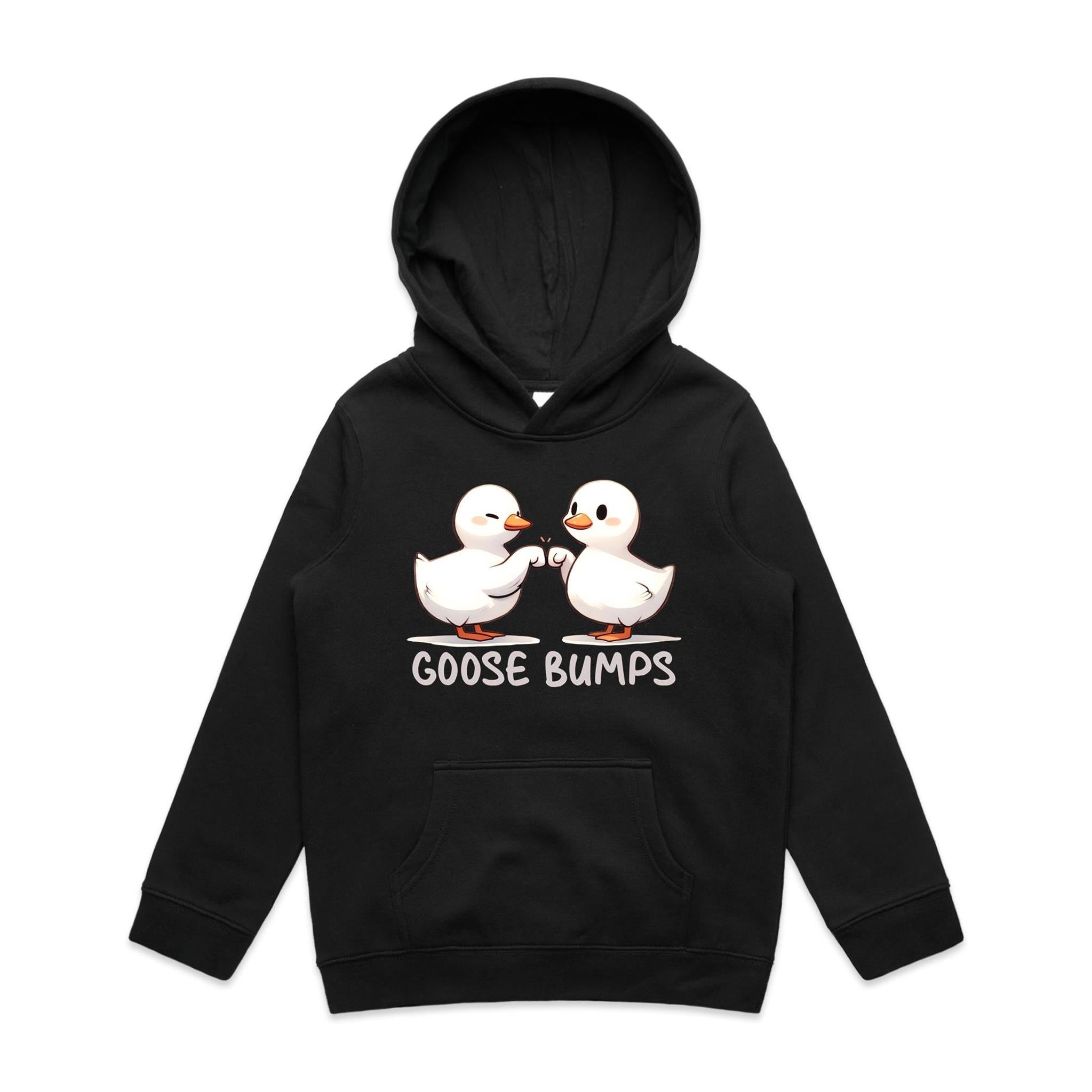 Goose Bumps - Kids Hoodie Black Kids Hoodie Printed In Australia