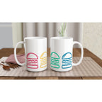 Burger, Burger, Burger - White 15oz Ceramic Mug Default Title 15oz Mug food Globally Fulfilled