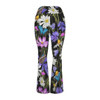Butterfly Flowers High Waist Crossover Tummy Control Flare Leggings High Waist Flare Leggings Plants Printed Offshore