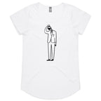 Coffee Brain - Womens Scoop Neck T-Shirt White Womens Scoop Neck T-shirt Coffee Printed In Australia