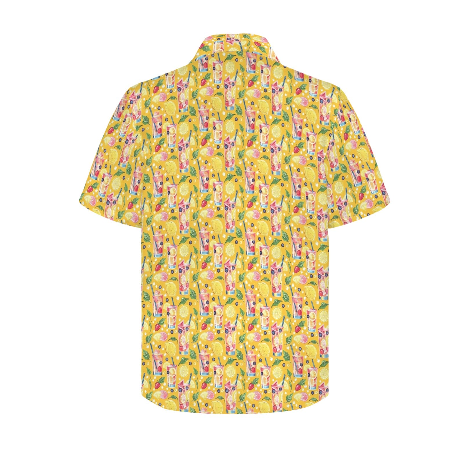 Tropical Fruit Drink - Men's Short Sleeve Hawaiian Shirt Men's Hawaiian Shirt (New) Food Printed Offshore